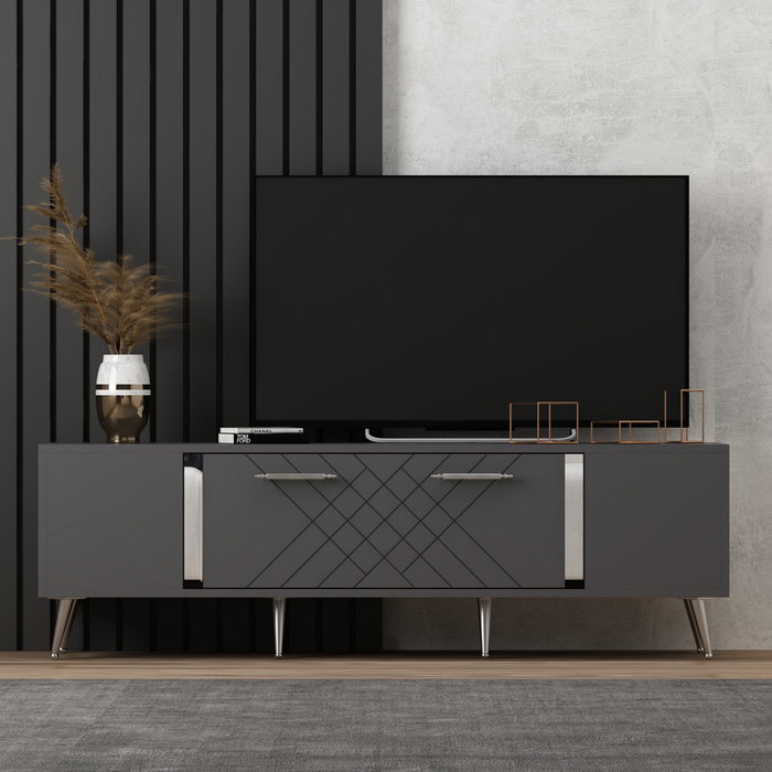 Hanah Home Soporte de TV Antracita y Plata Hanah Home Soporte de TV Antracita y Plata